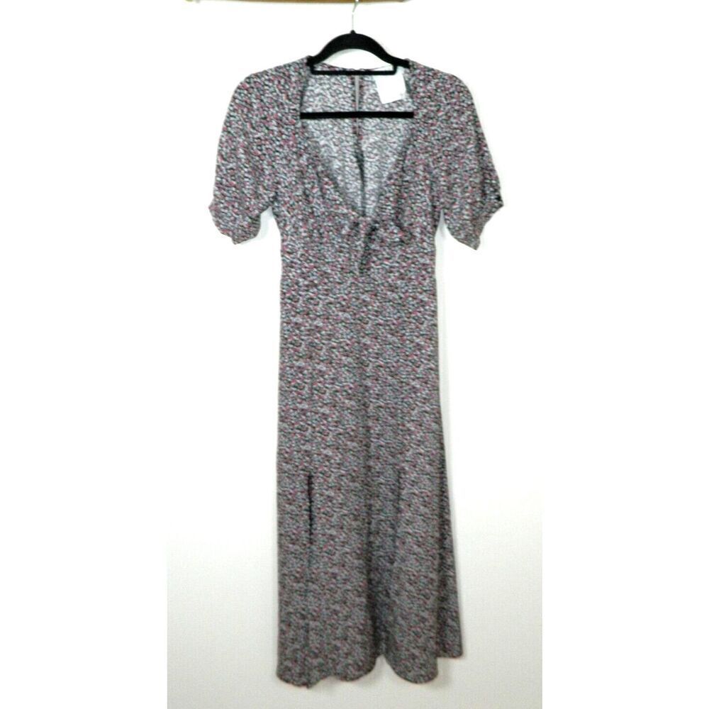 Hayden Dress Size Medium Floral Short Sleeve Flowy Slit Front Beach Boho